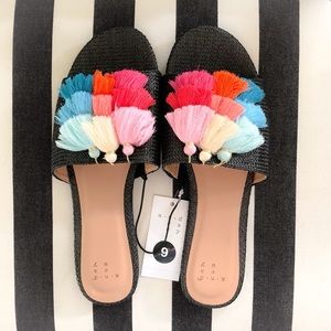 A New Day Ayana Flats with Rainbow Tassels Sz 9